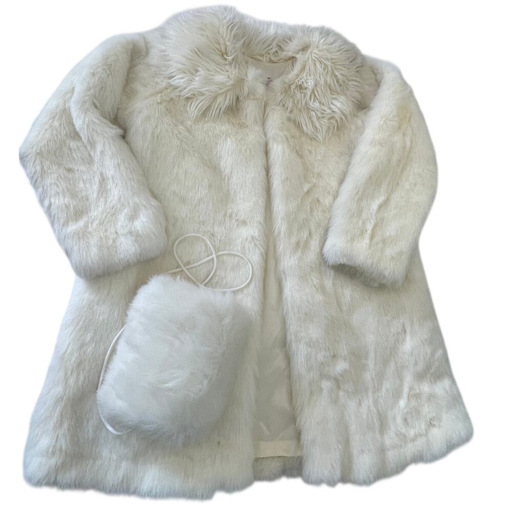 Vintage Cottontail Originals Faux Fur Swing Coat Matching Muff Made USA Girls 12